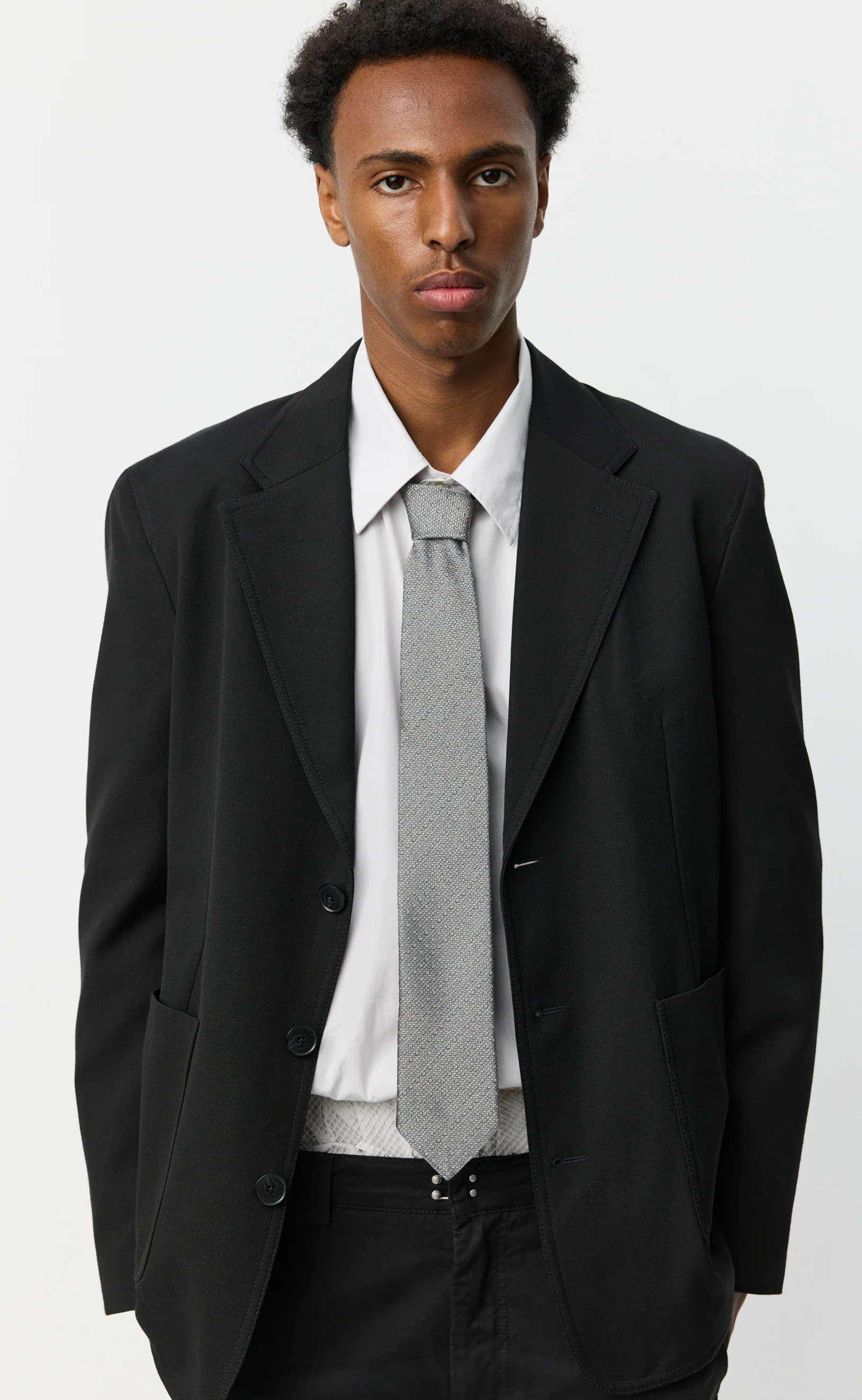 Banquet Tie - Silver Dots - Image 3