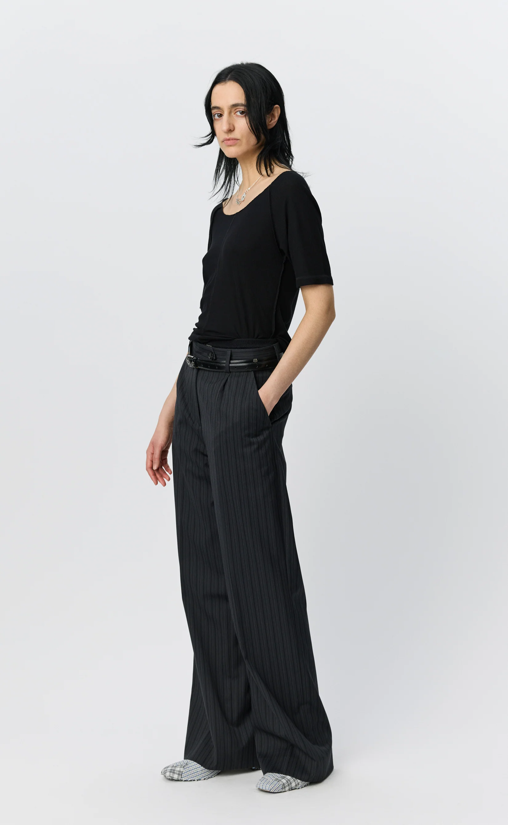 Flatlock Raglan Tee - Black Rib - Image 2