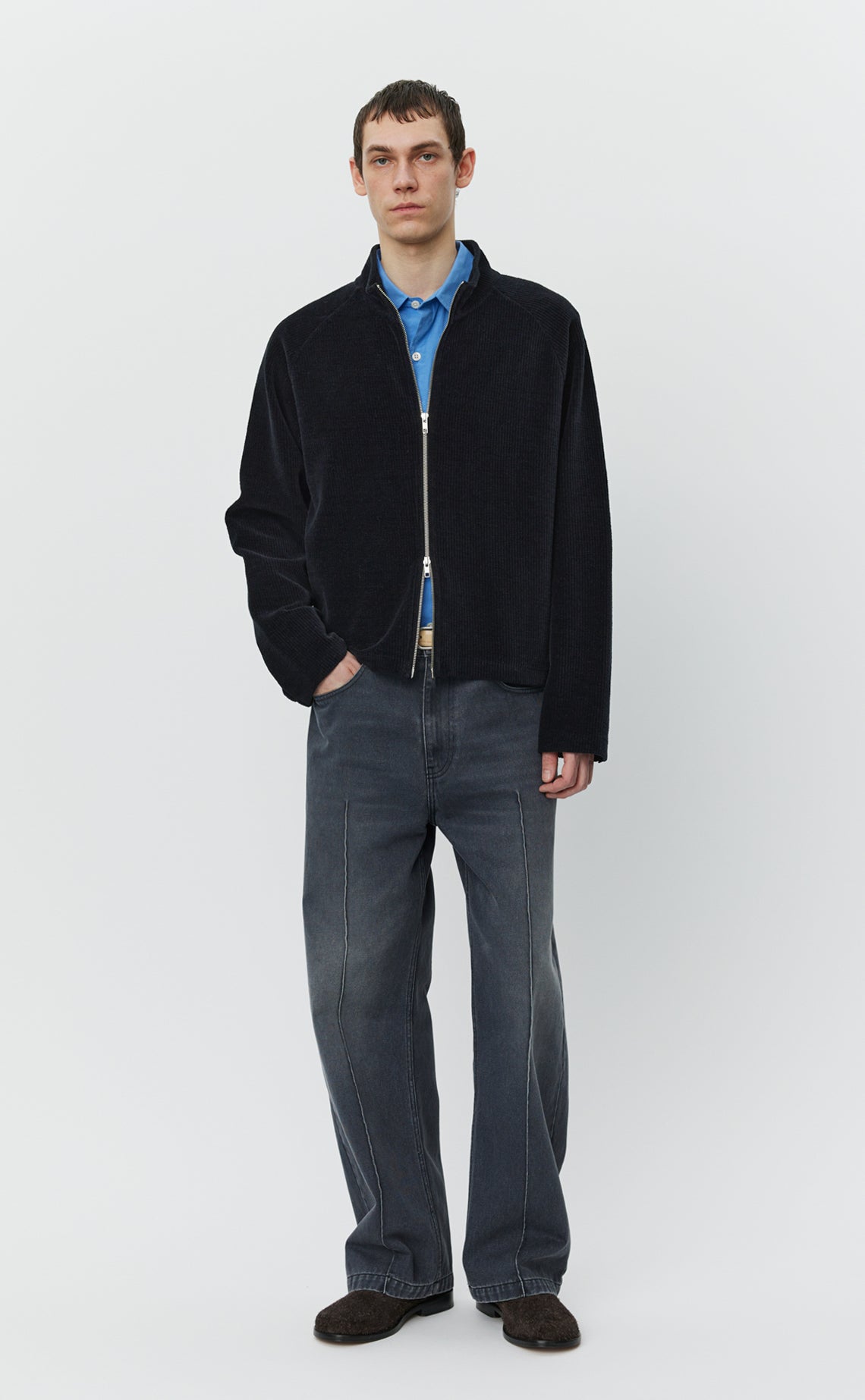 Leisure Zip Up - Black Jersey Cord - Image 4