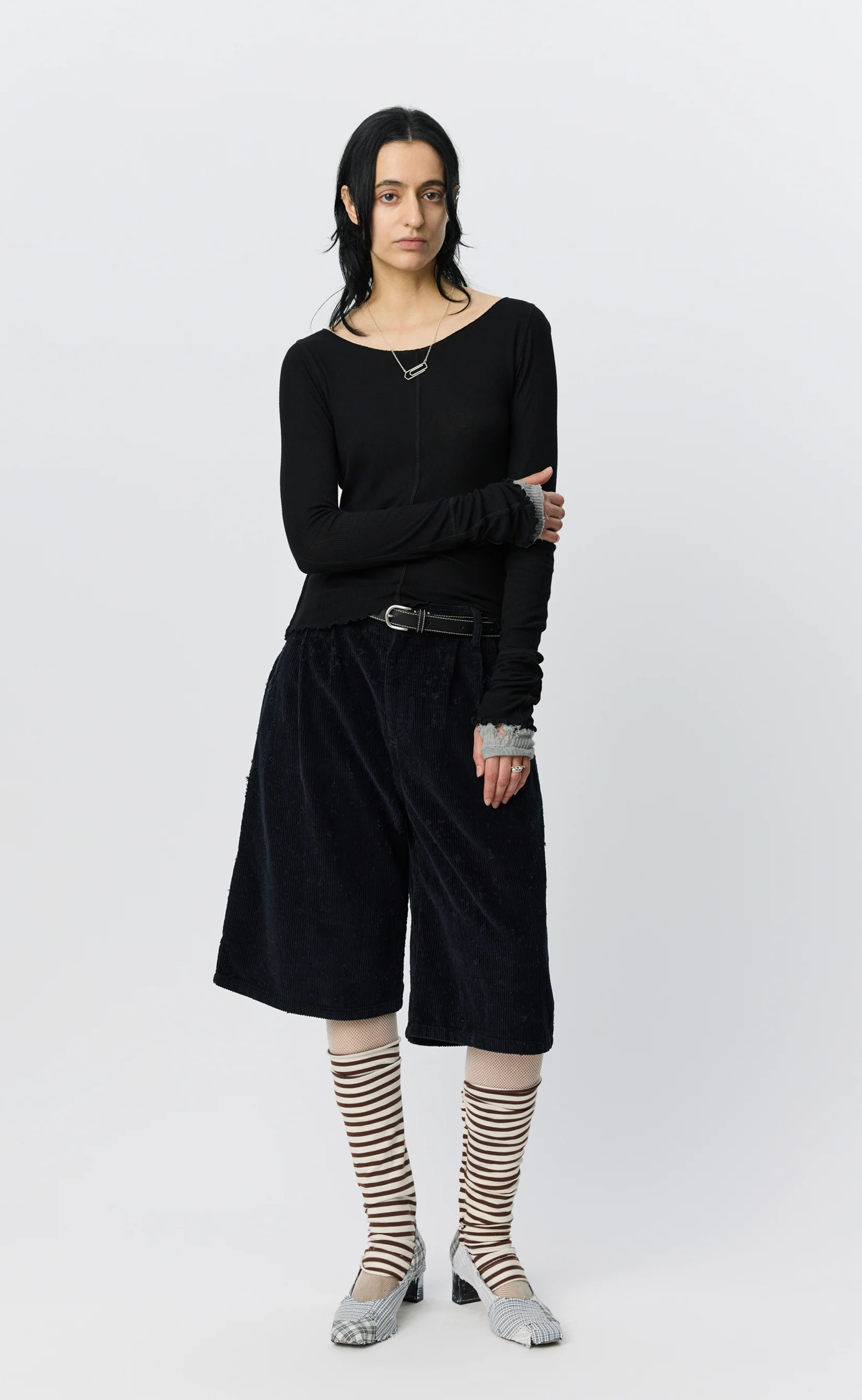 LS Flatlock Tee - Black Rib - Image 2