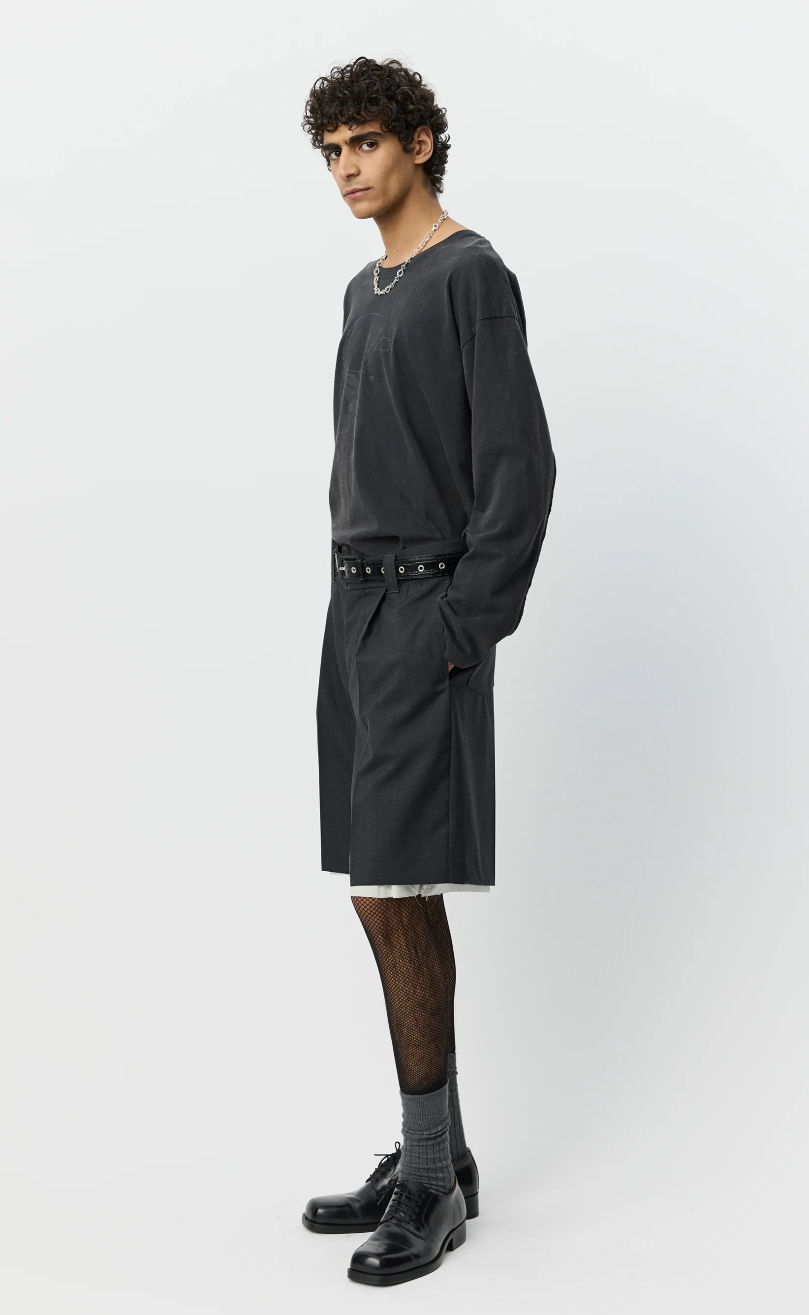 Slash Shorts - Dark Grey Tropical Wool - Image 3