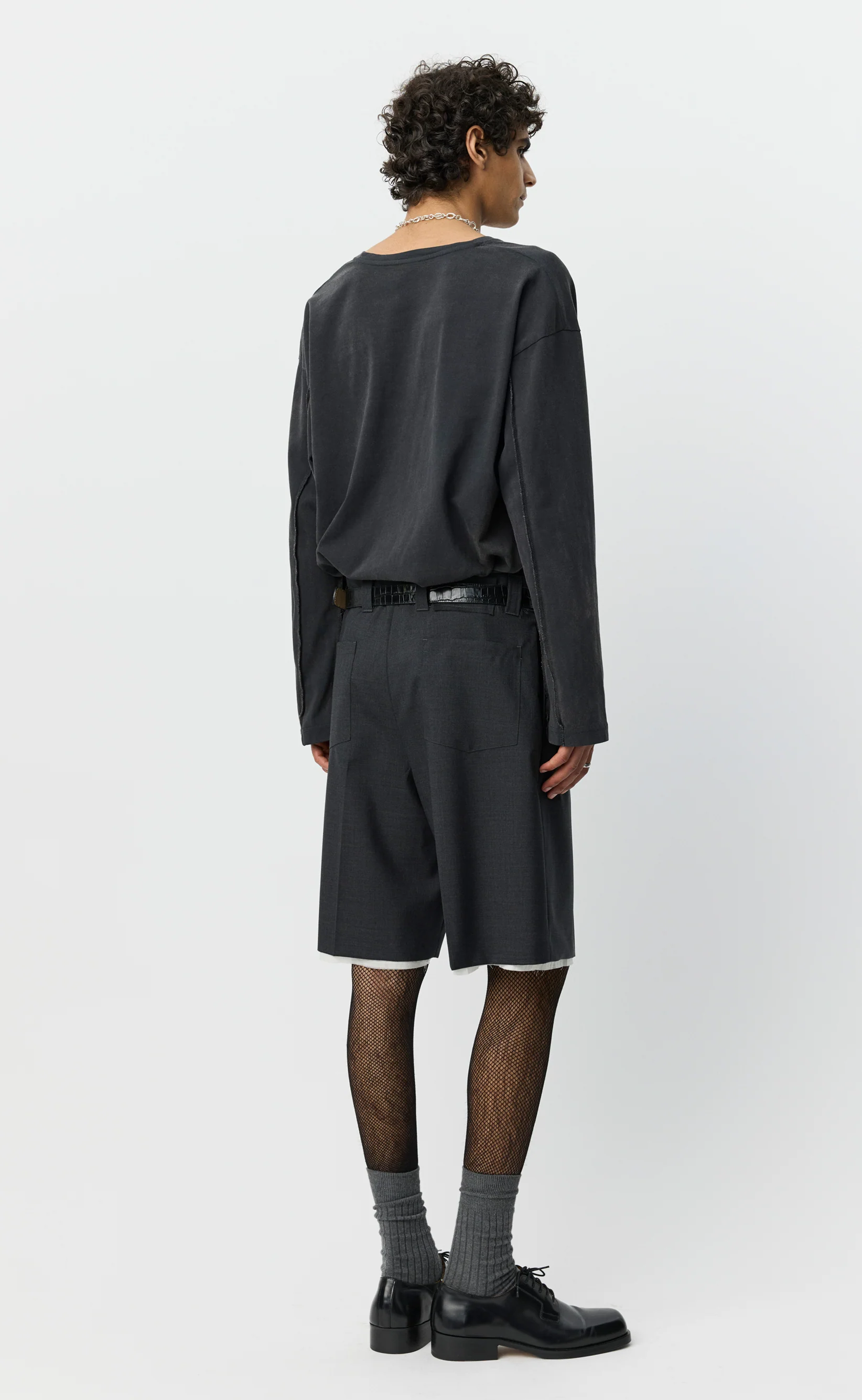 Slash Shorts - Dark Grey Tropical Wool - Image 4