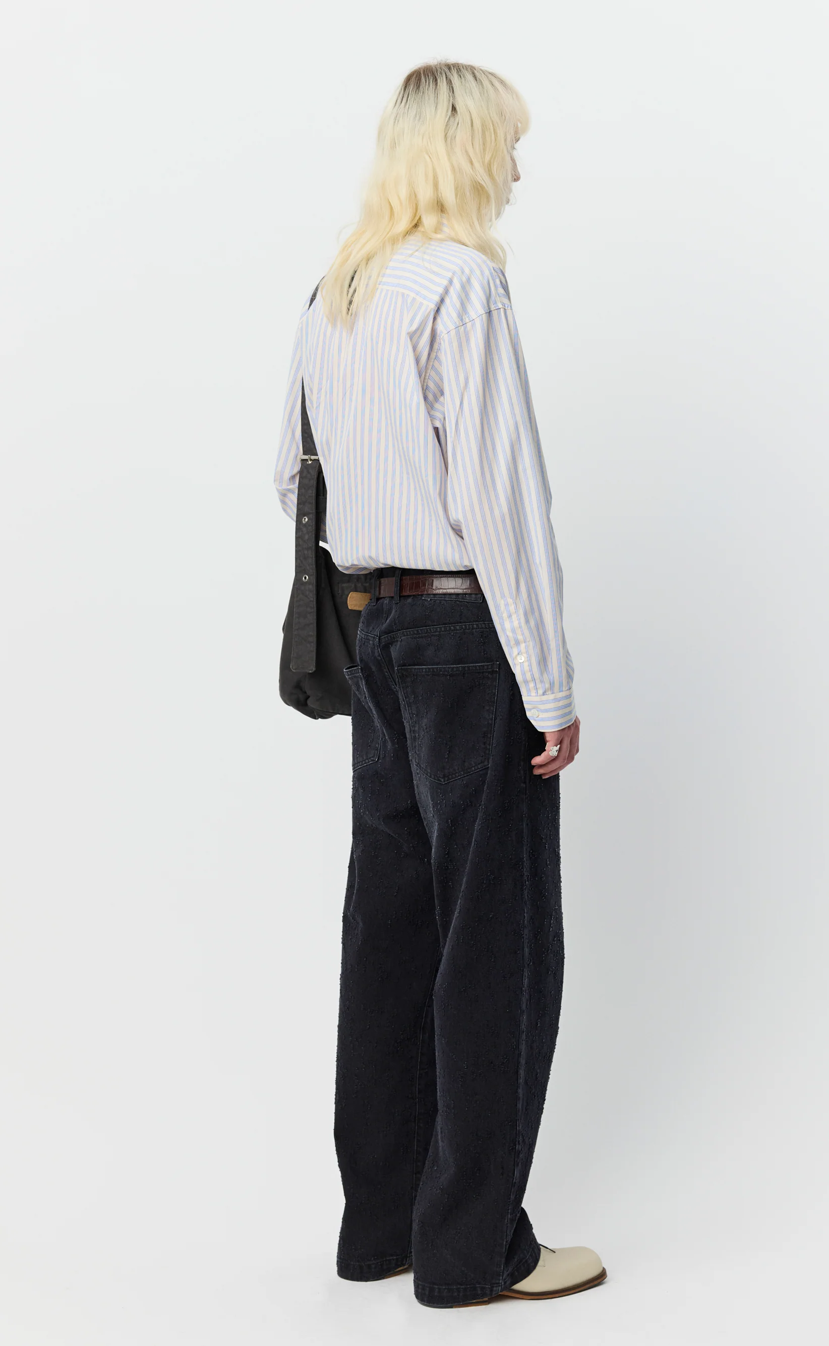 Straight Cut Jeans - Faded Black Punch Out - Image 3